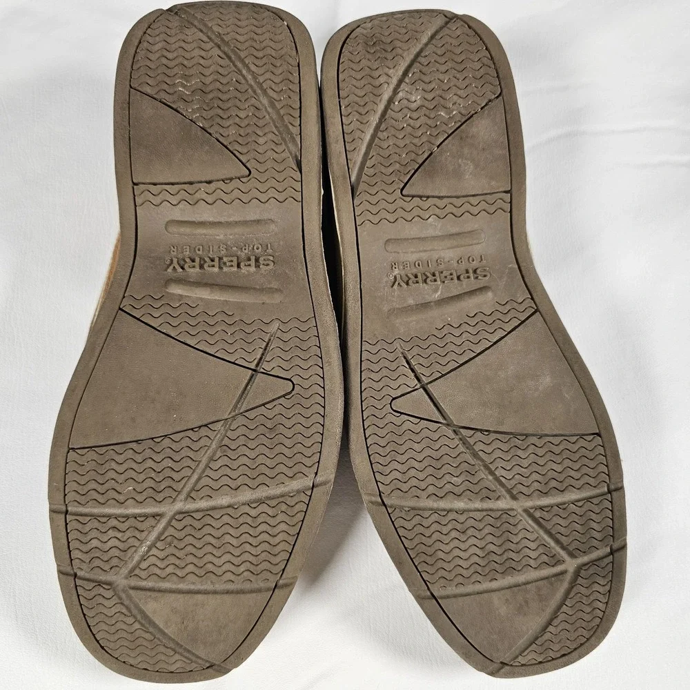 Sperry Top Sider Womens 6.5 Tan Leather Mesh Boat Shoes Casual